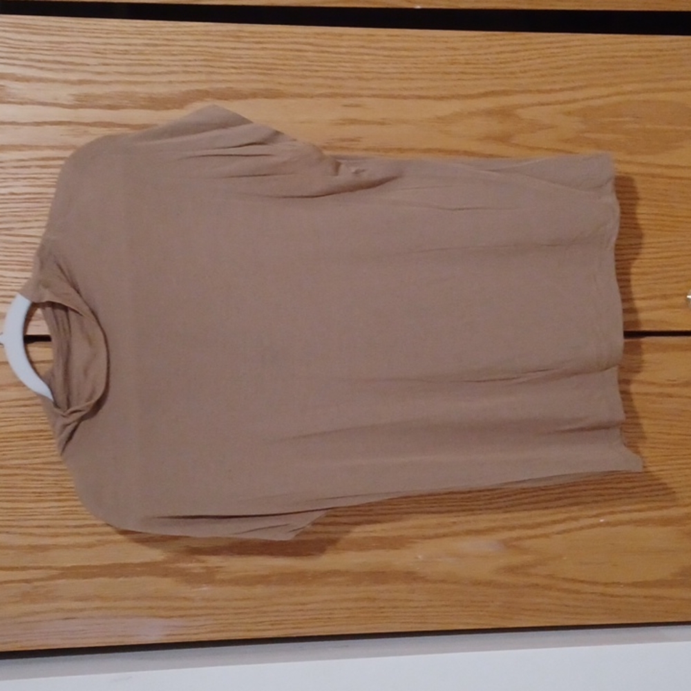 Relativity tan mock turtle neck top size PXL